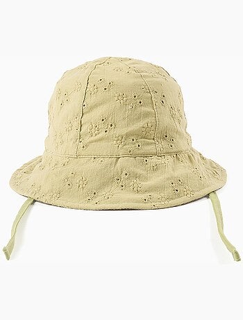 Gorro batista de algodón con bordado inglés