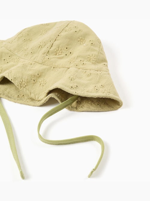 Gorro batista de algodón con bordado inglés - Kiabi