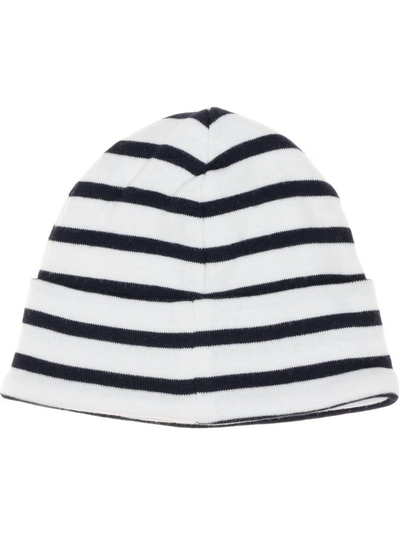 Gorro Bebé Niño Rayas Algodón Orgánico Blanco - Kiabi