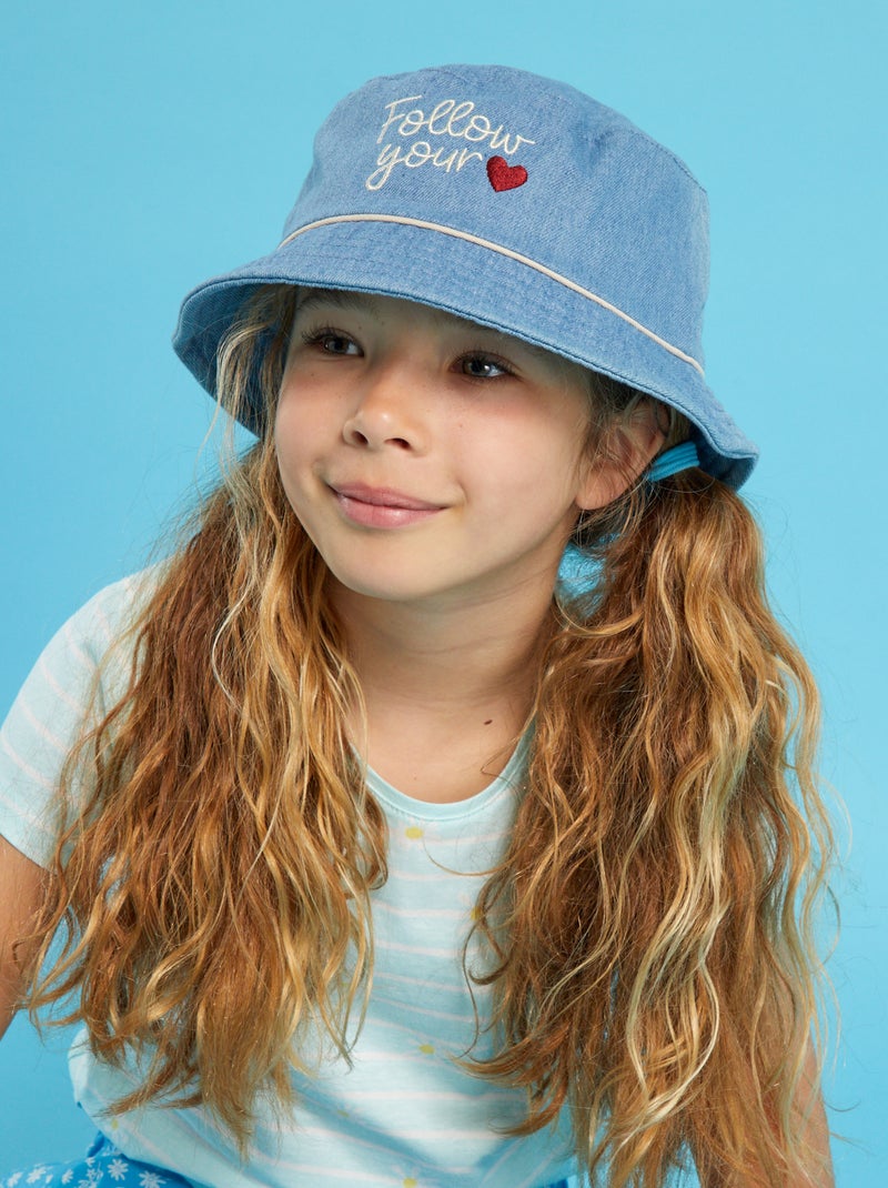 Gorro bob bordado de nido de abeja vaqueros - Kiabi