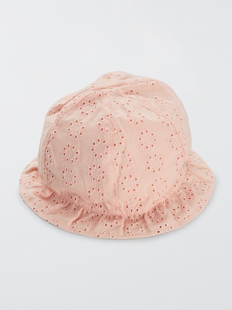 Gorro bob con bordado inglés ROSA - Kiabi