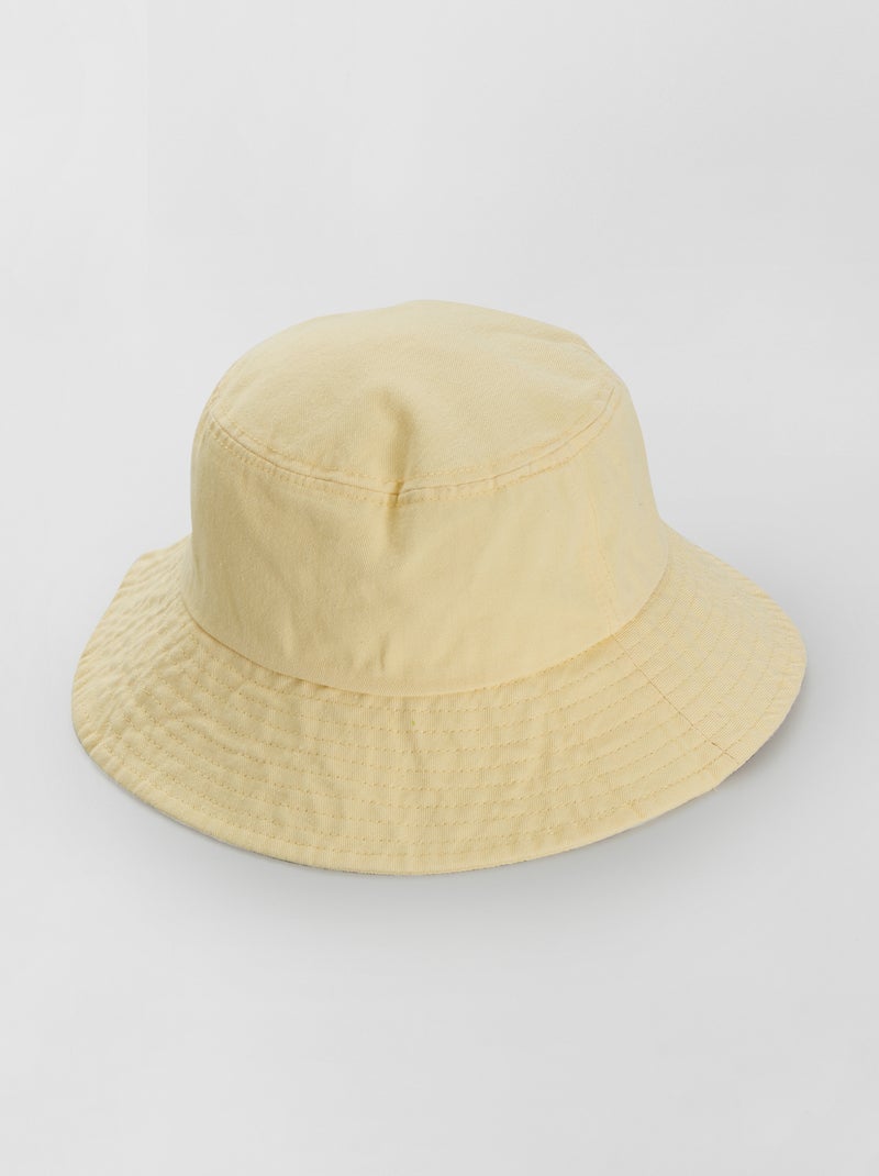 Gorro bob de algodón liso AMARILLO - Kiabi