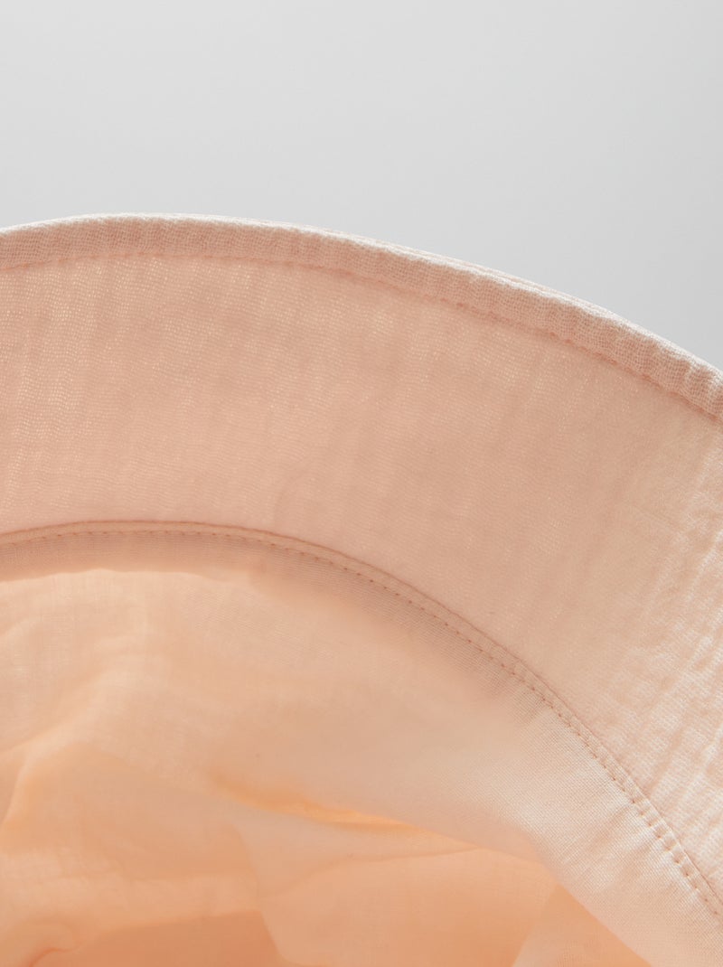 Gorro bob de gasa de algodón con bordado de sol ROSA - Kiabi