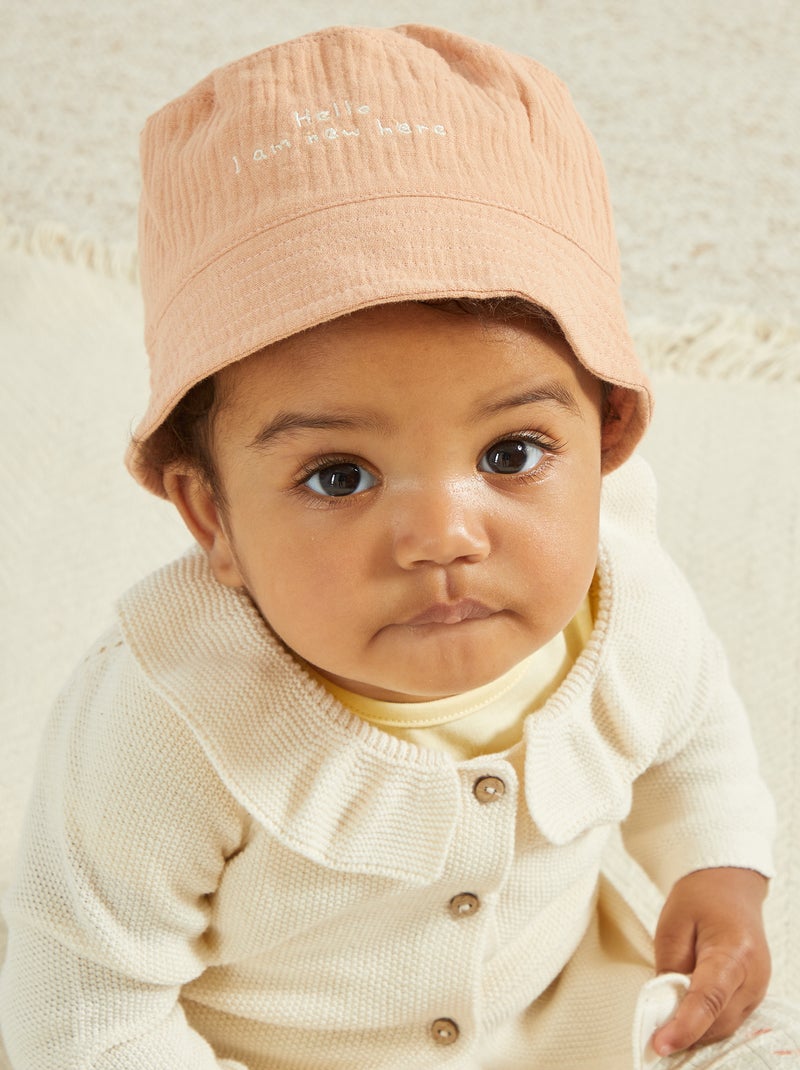 Gorro bob de muselina ROSA - Kiabi