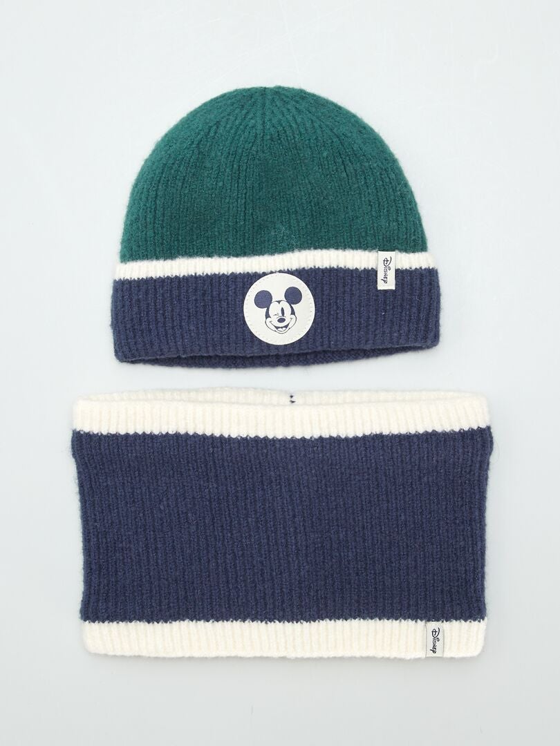 Gorro + braga con forro polar 'Mickey' 'Disney' - 2 piezas AZUL - Kiabi