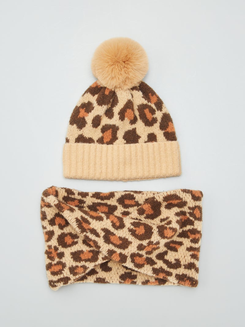 Gorro + braga 'leopardo' MARRON - Kiabi