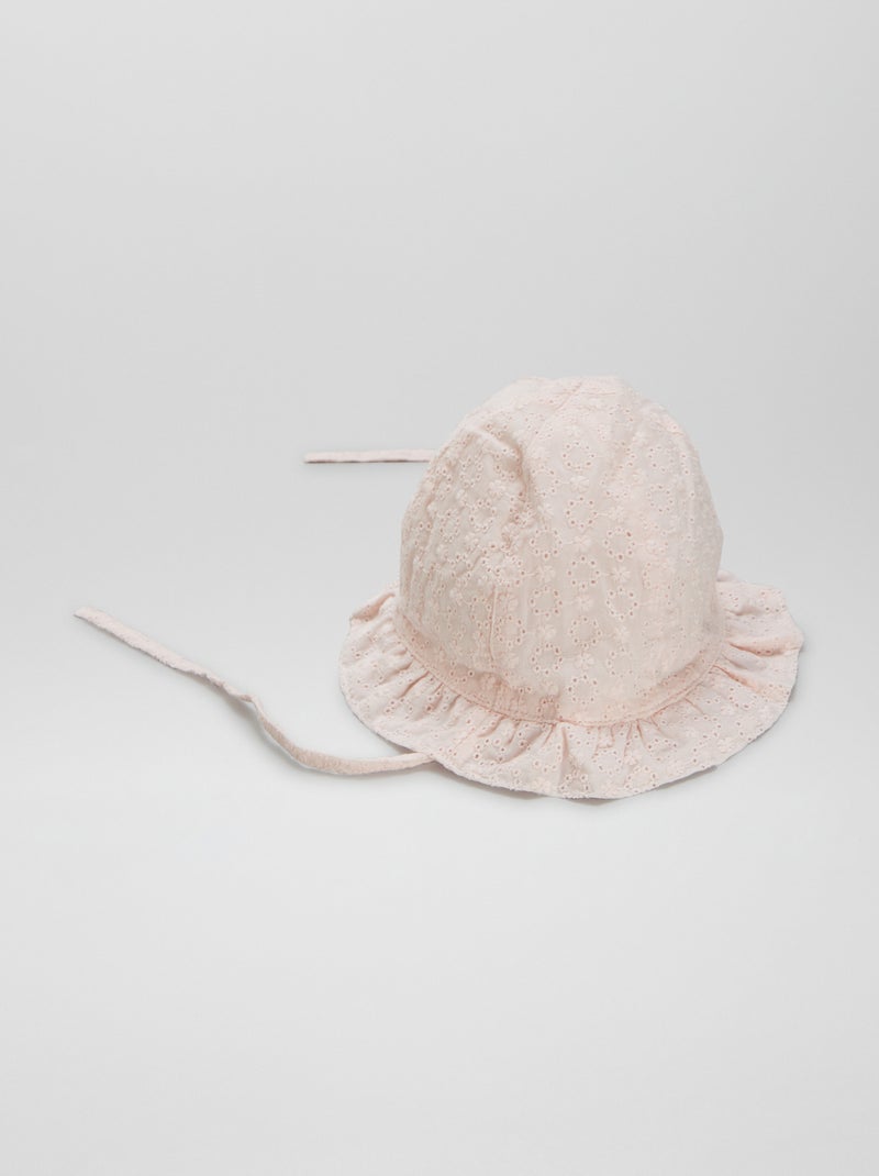 Gorro bucket con bordado inglés ROSA - Kiabi