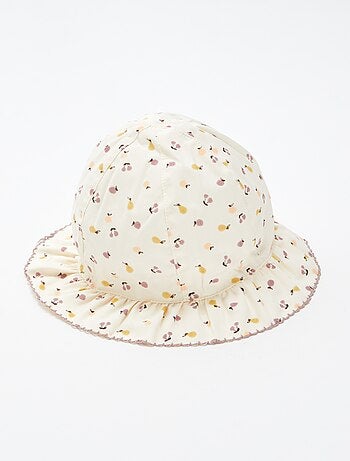 Gorro bucket con volante estampado