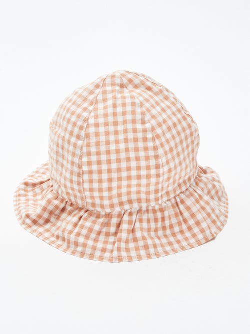 Gorro bucket con volante estampado vichy - Kiabi