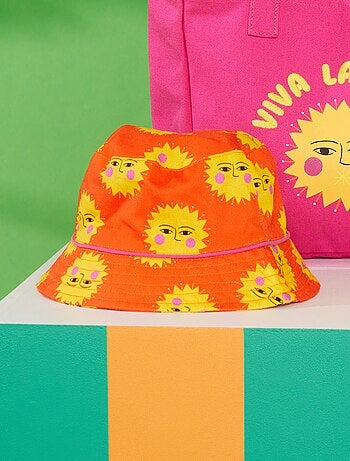 Gorro bucket estampado de flores