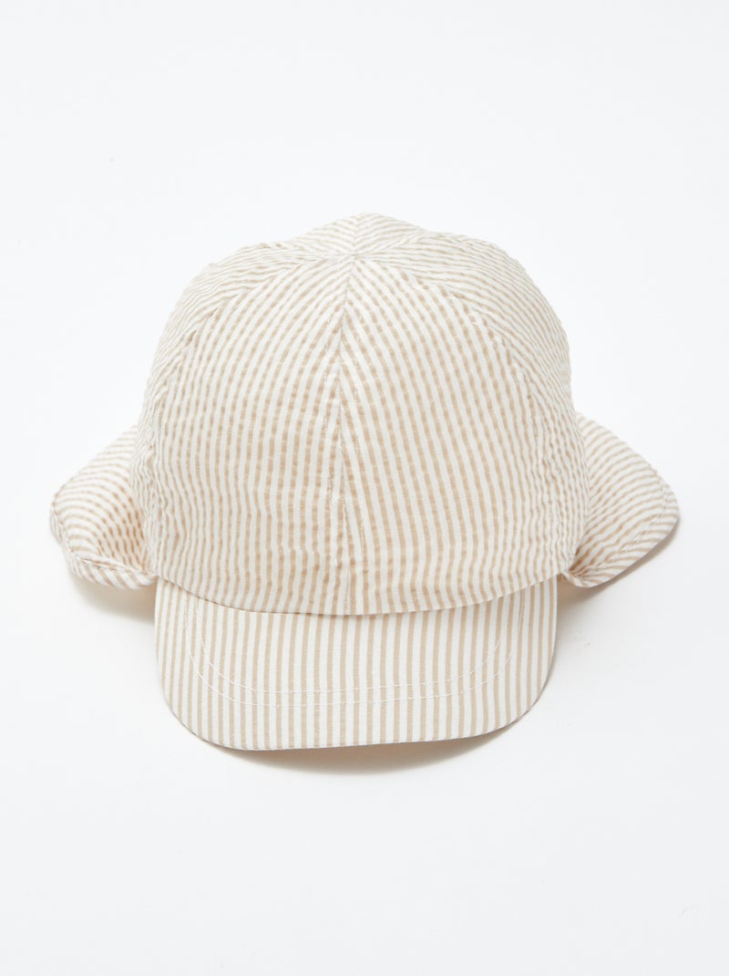 Gorro bucket gorra de rayas seersucker BEIGE - Kiabi