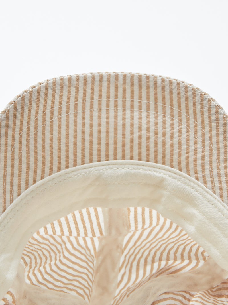 Gorro bucket gorra de rayas seersucker BEIGE - Kiabi