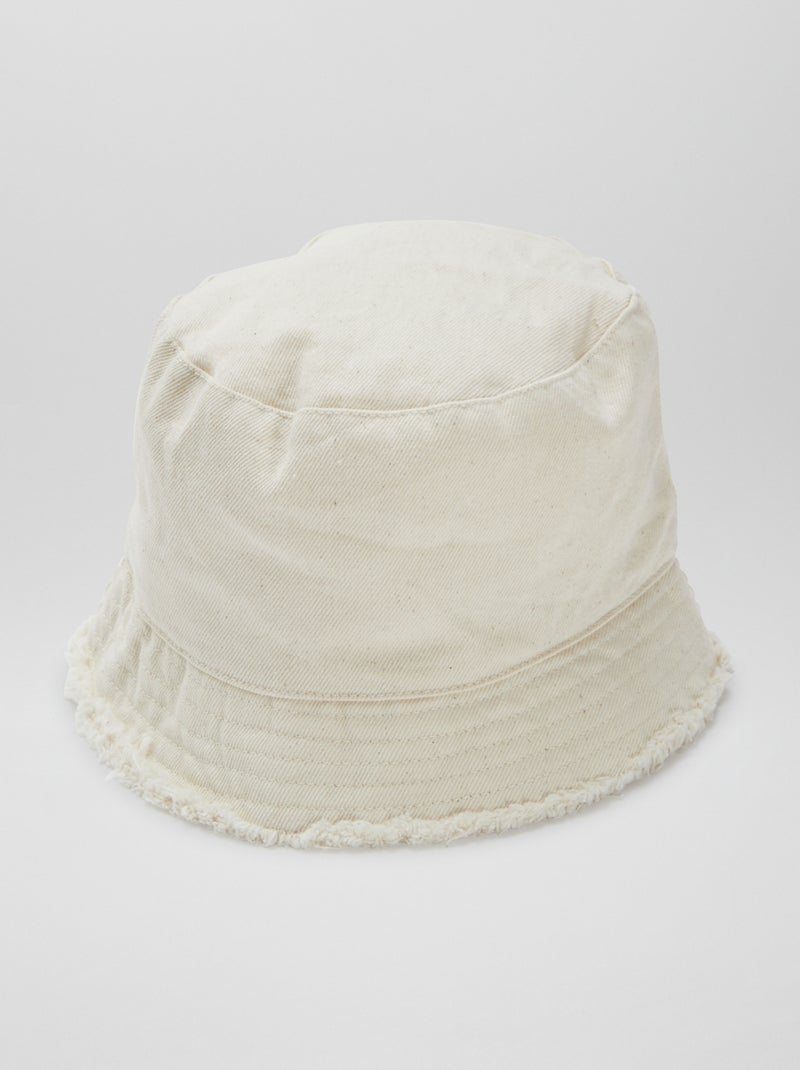 Gorro bucket undyed con flecos en los acabados BLANCO - Kiabi