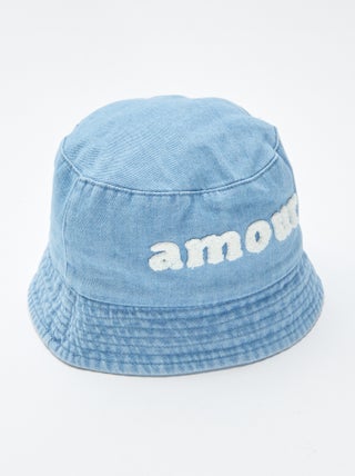 Gorro bucket vaquero de punto de rizo