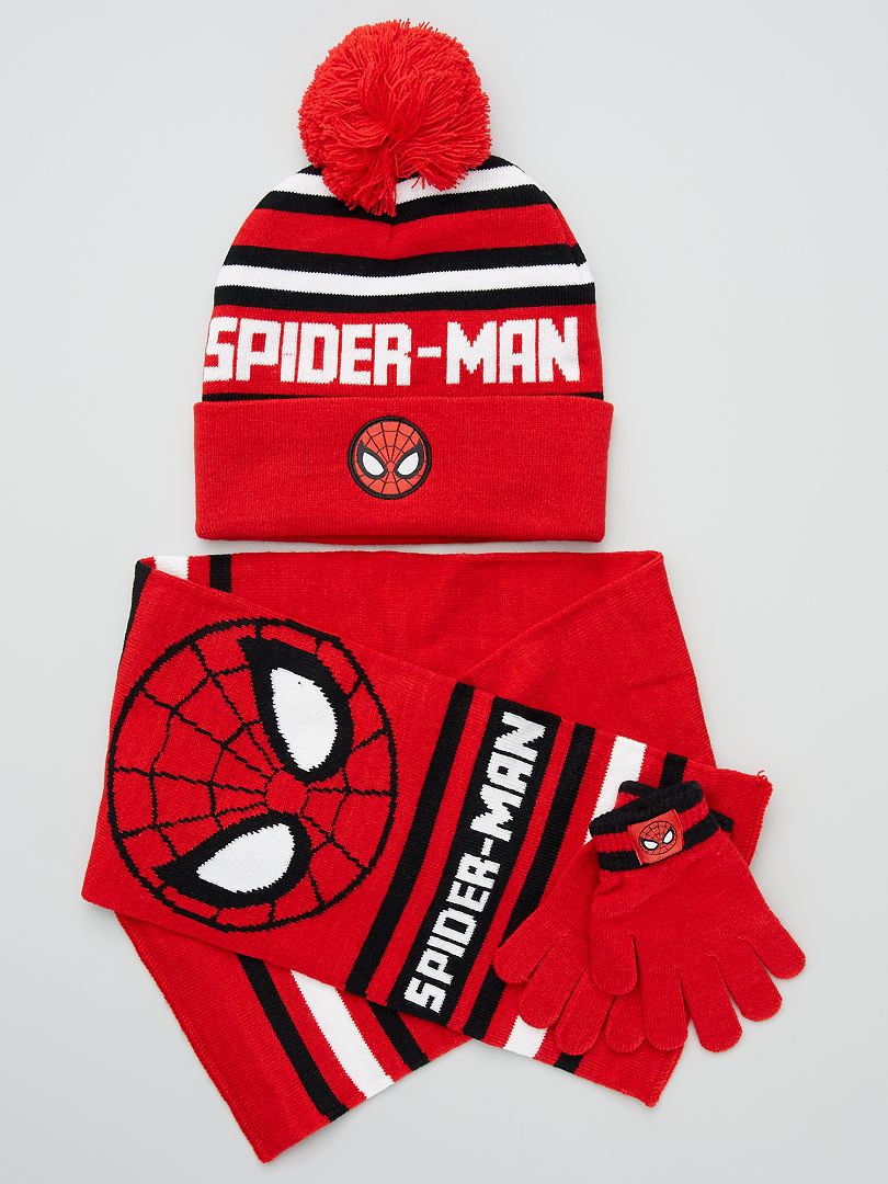 Gorro + bufanda + guantes 'Spider-Man' ROJO - Kiabi