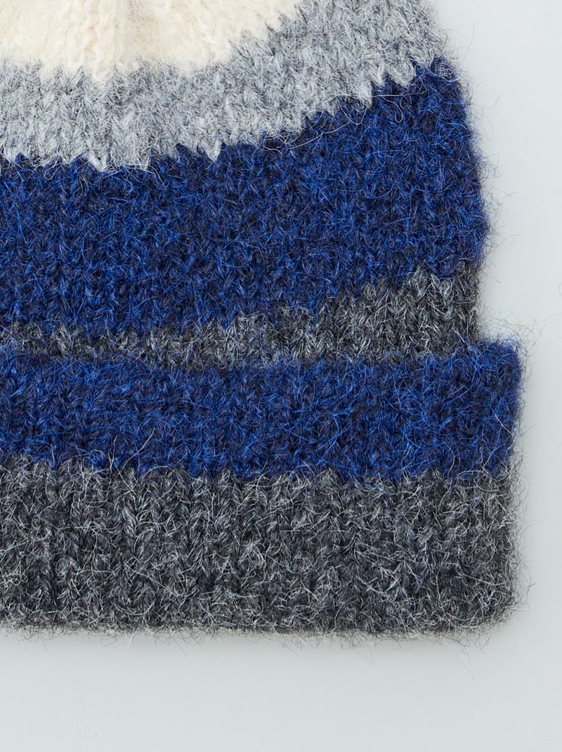 Gorro cálido de rayas GRIS - Kiabi