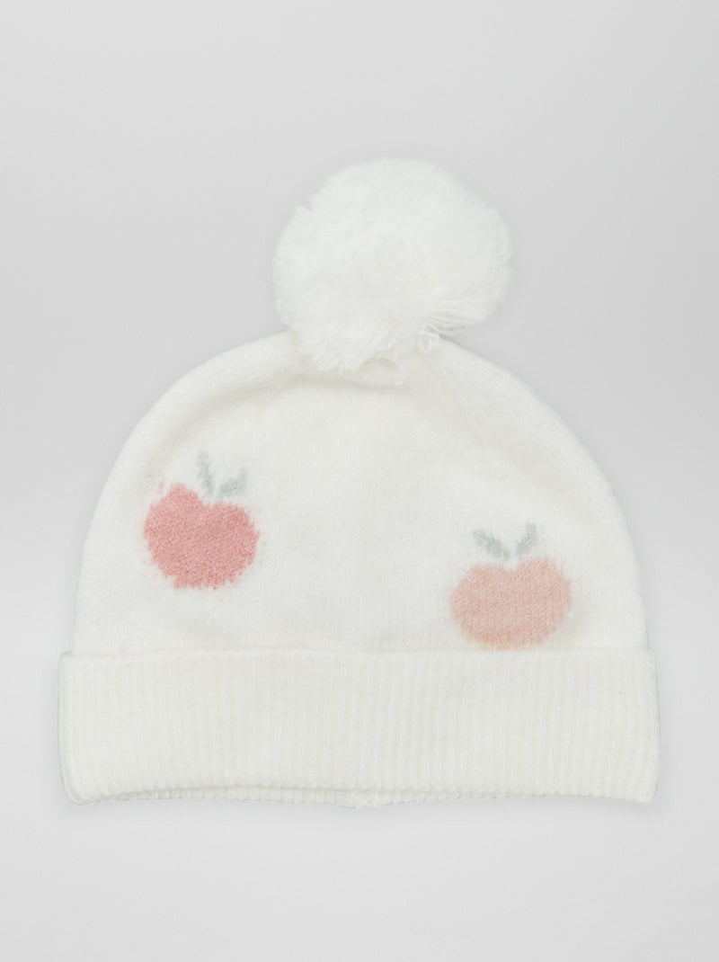 Gorro con borla de punto BEIGE - Kiabi