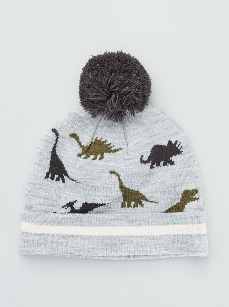 Gorro con borla 'dinosaurio' gris - Kiabi