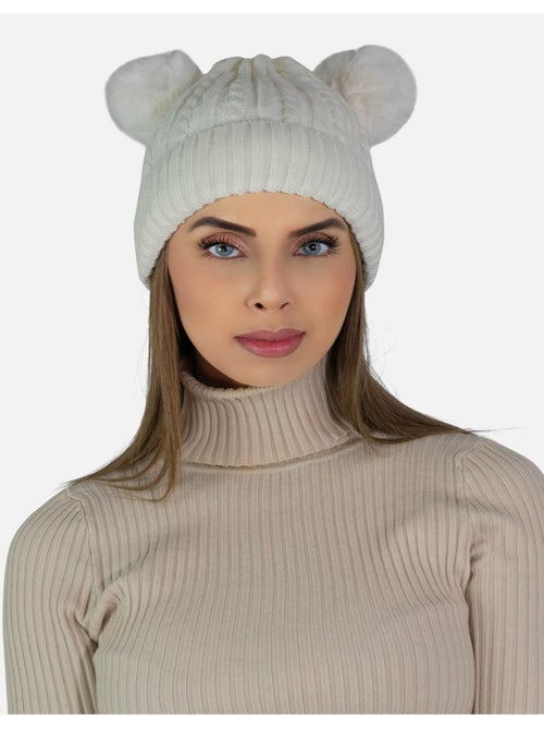 Gorro con forro polar y pompón Kebello - Kiabi