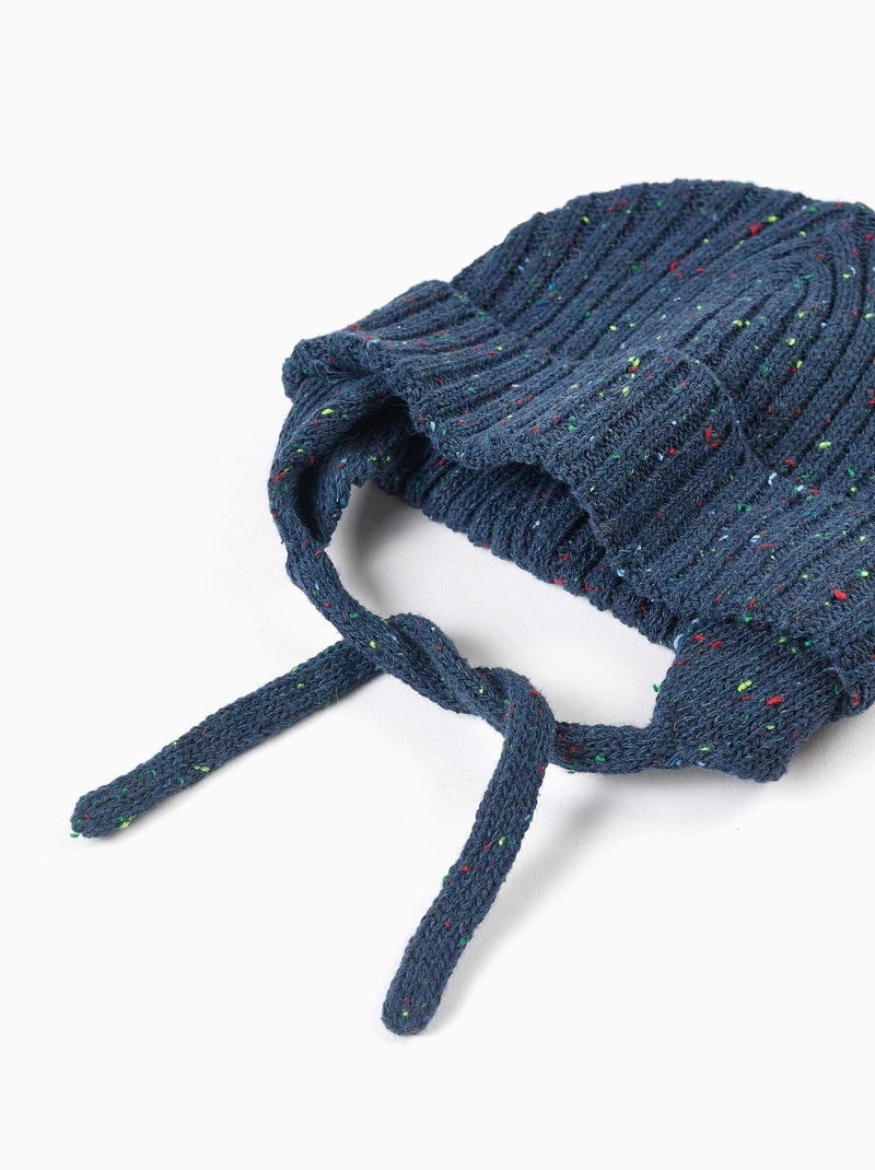 Gorro con hilos coloridos y tirantes laterales Azul oscuro - Kiabi