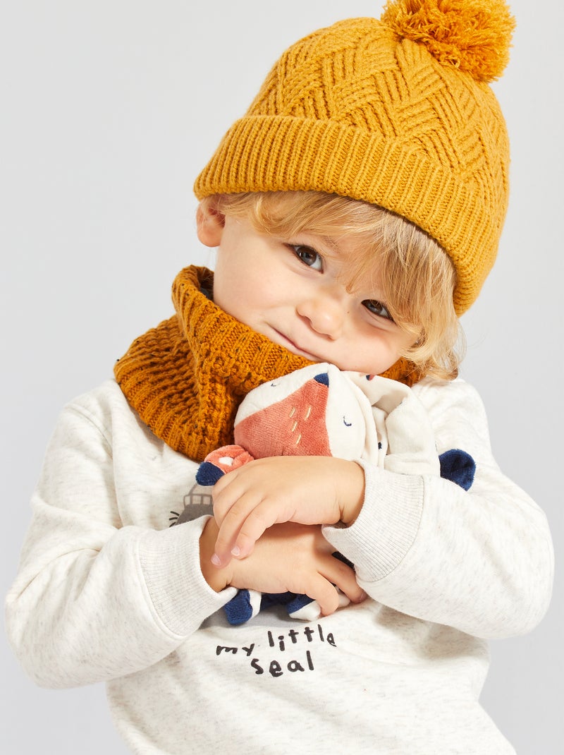 Gorro con pompón AMARILLO - Kiabi