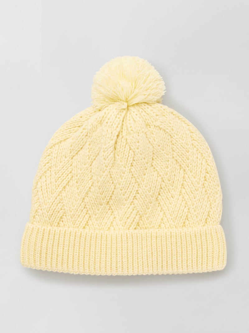 Gorro con pompón AMARILLO - Kiabi