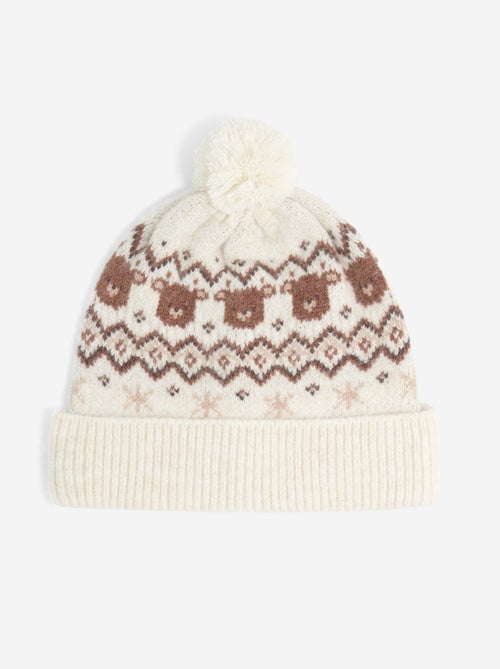 Gorro con pompón estampado - Kiabi