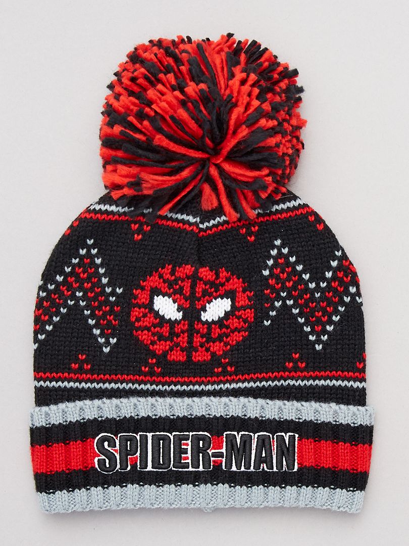 Gorro con pompón 'Spider-man' 'Marvel' negro/rojo - Kiabi