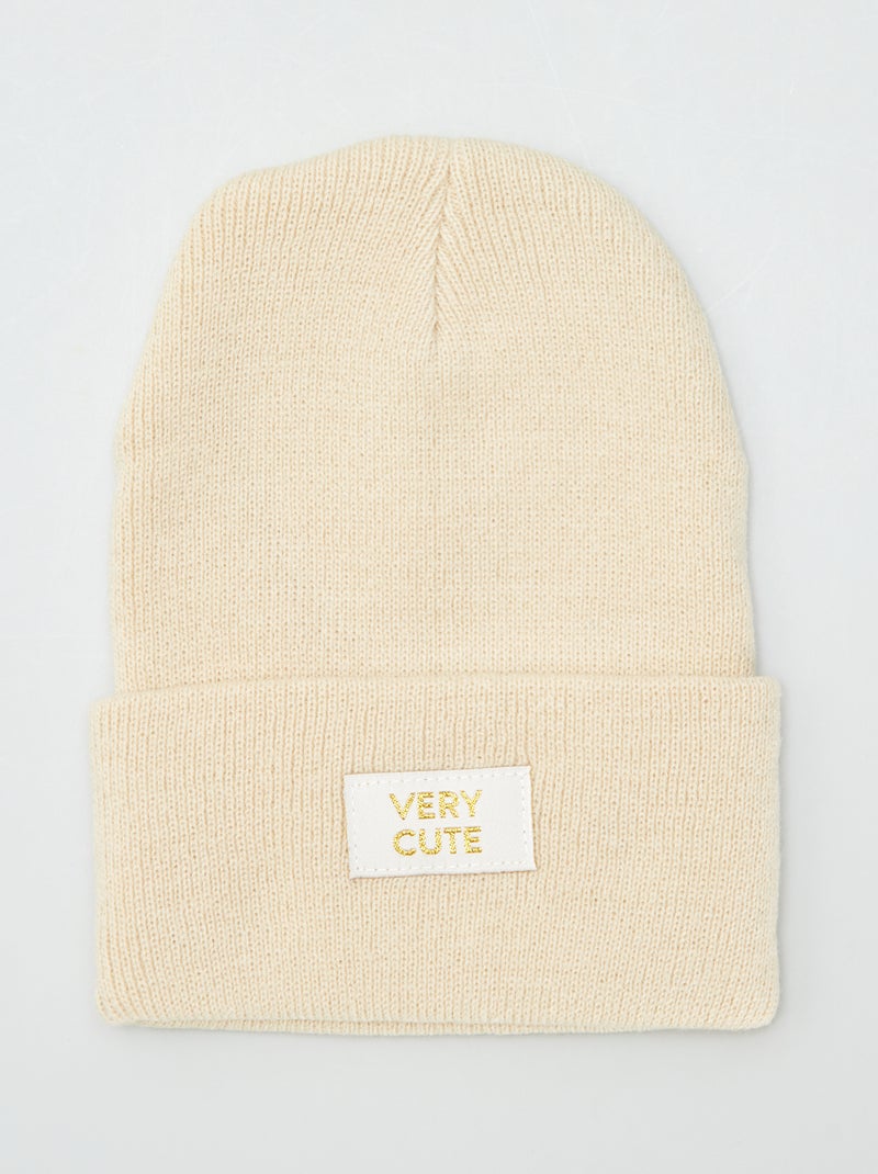 Gorro con vuelta de punto BEIGE - Kiabi