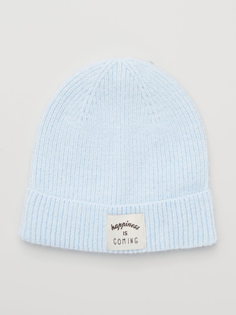 Gorro con vuelta etiqueta azul gris - Kiabi