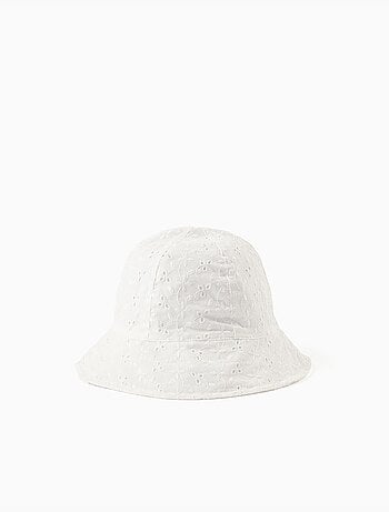 Gorro de algodón con bordado inglés