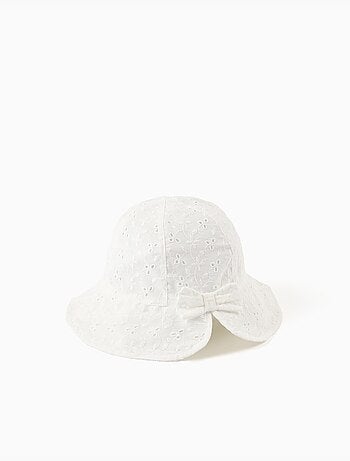 Gorro de algodón con bordado inglés