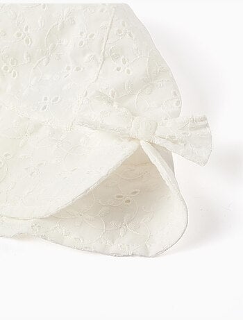 Gorro de algodón con bordado inglés