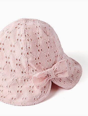 Gorro de algodón con bordado inglés