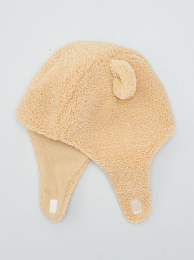 Gorro de borreguito con orejitas BEIGE - Kiabi