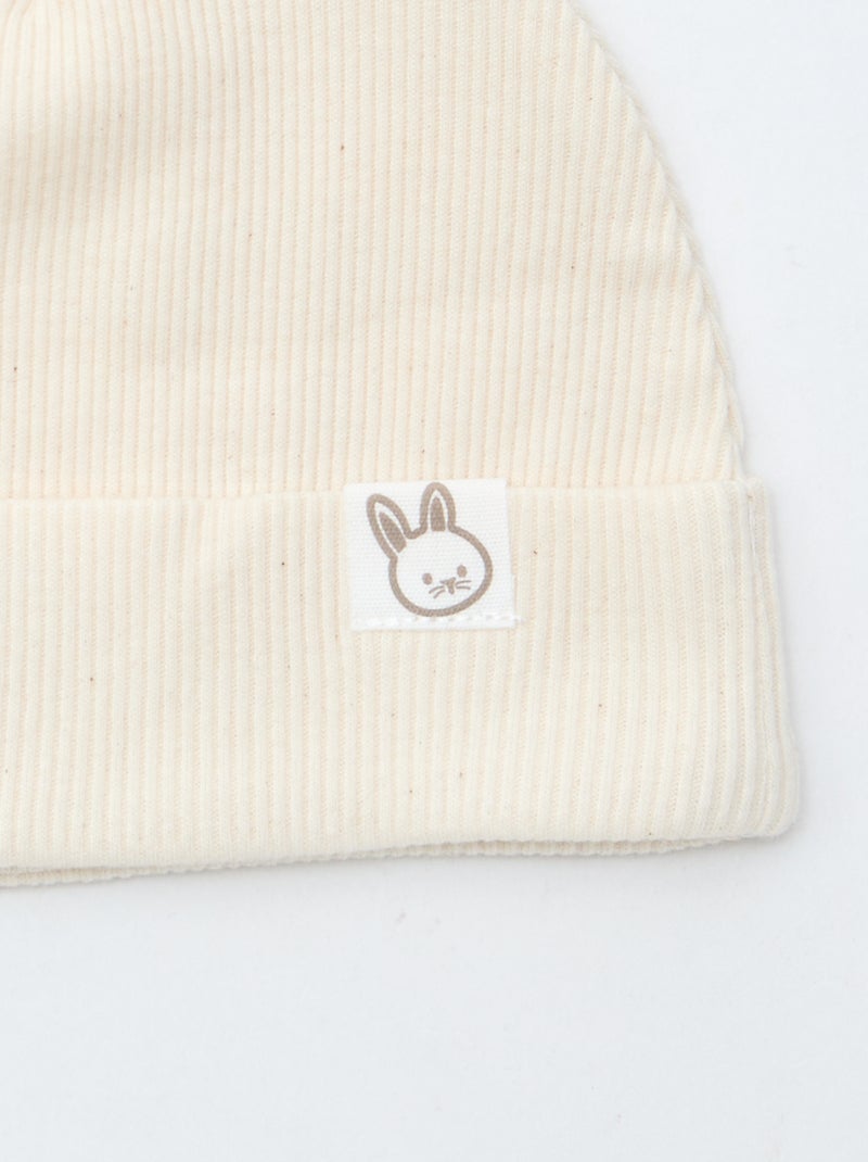 Gorro de canalé con orejas de fantasía Blanco - Kiabi