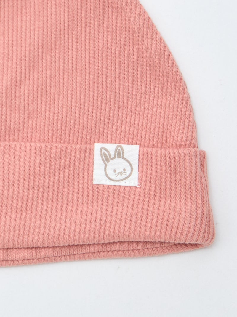 Gorro de canalé con orejas de fantasía Rosa - Kiabi