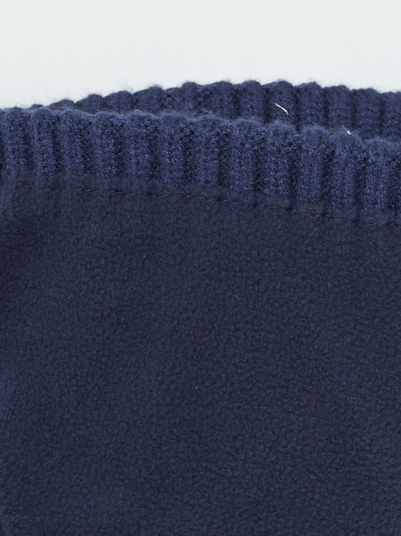 Gorro de canalé con pompón AZUL - Kiabi