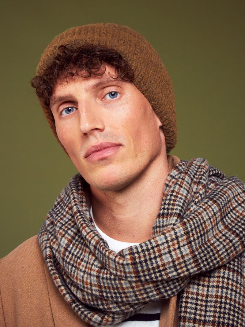 Gorro de canalé con vuelta ancha MARRON - Kiabi