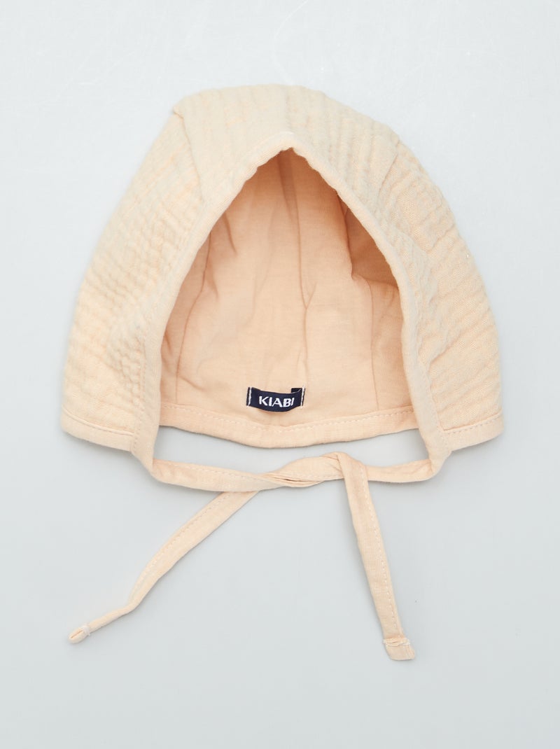 Gorro de doble gasa de algodón BEIGE - Kiabi