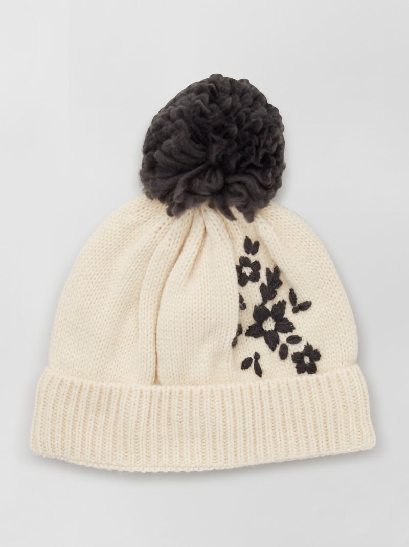 Gorro de 'flores' BLANCO - Kiabi