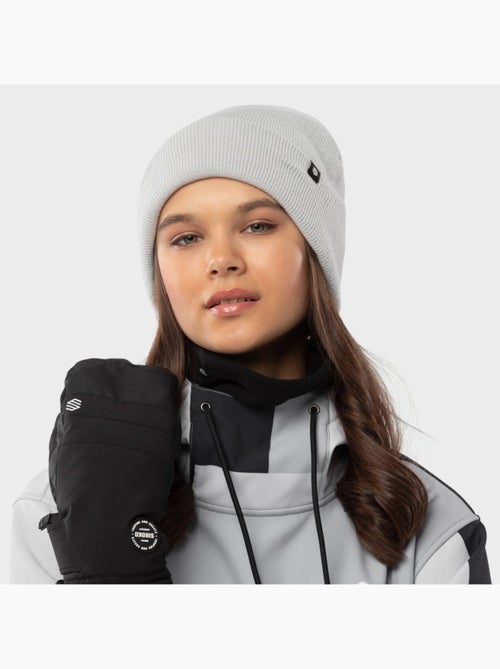Gorro de invierno esquí y nieve hombre y mujer snowflake gray - Kiabi