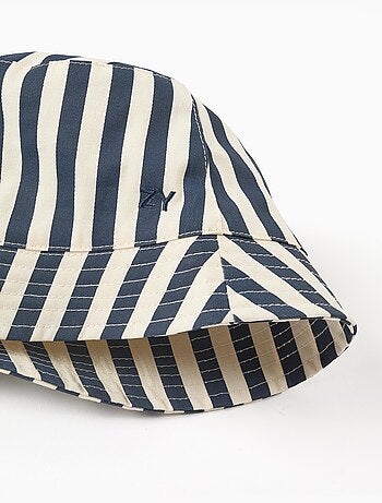 Gorro de lino a rayas