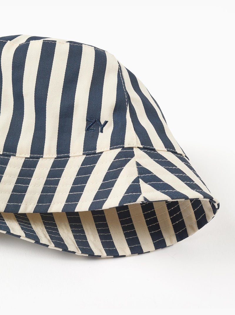 Gorro de lino a rayas Azul Azul - Kiabi