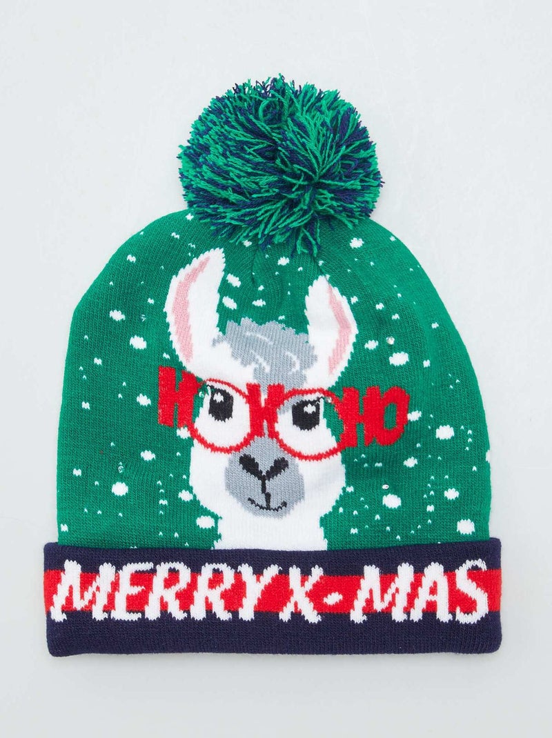 Gorro de Navidad con luz VERDE - Kiabi