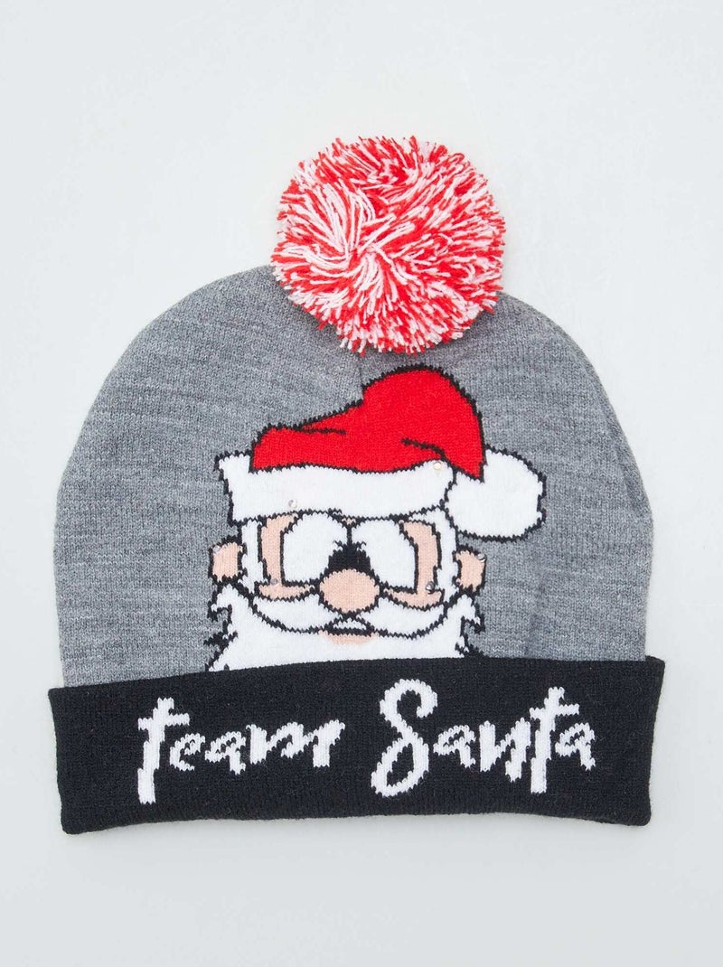 Gorro de Navidad con pompón y luz BEIGE - Kiabi
