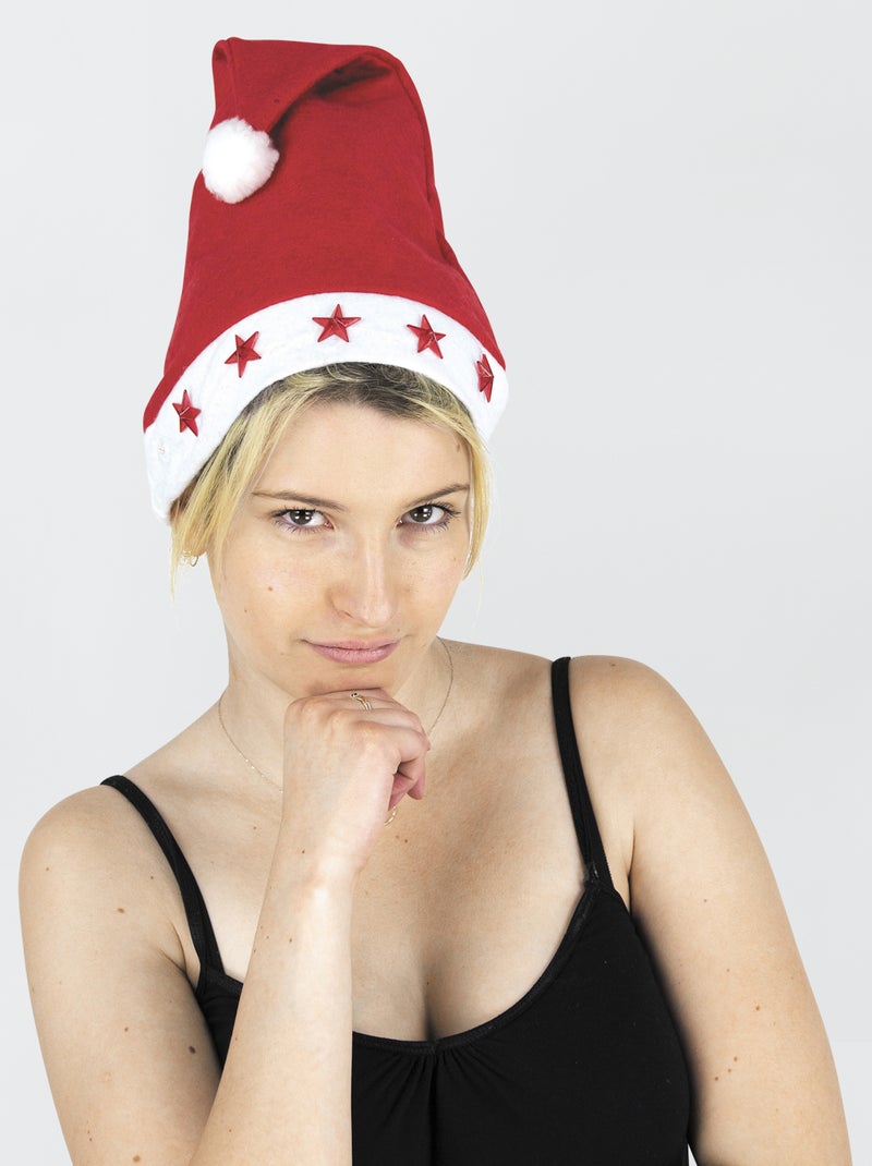 Gorro de 'Papá Noel' con estrellas ROJO - Kiabi