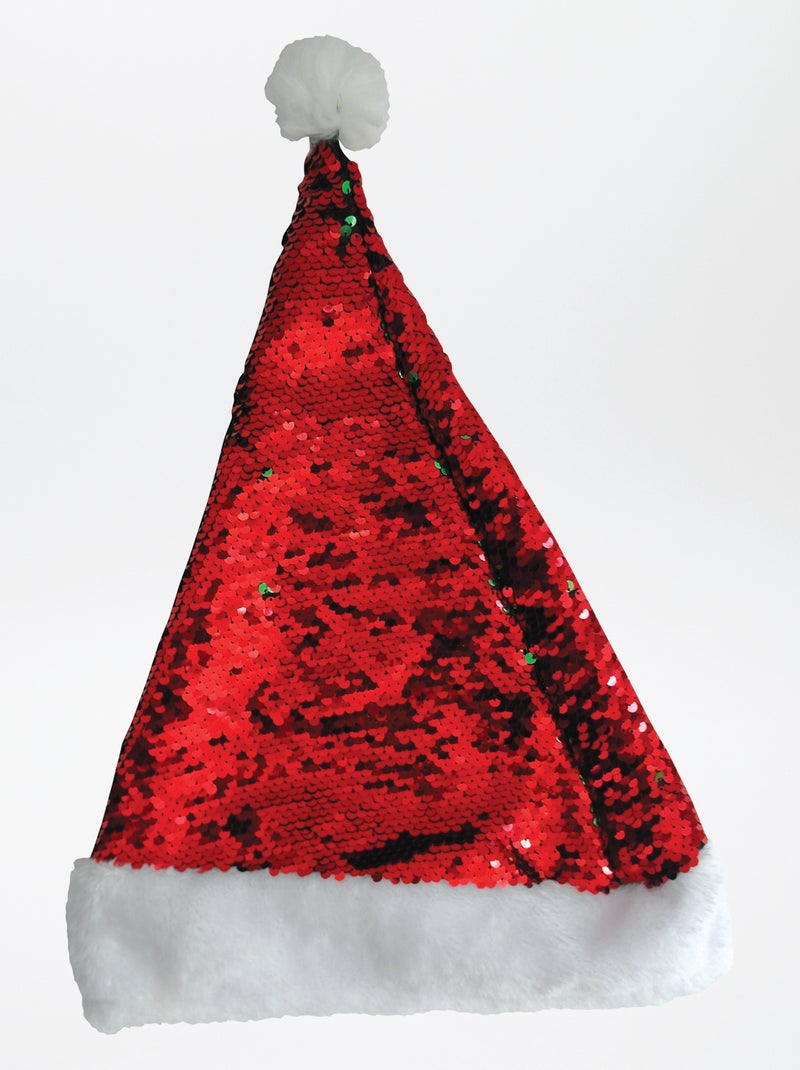 Gorro de Papá Noel con lentejuelas ROJO - Kiabi