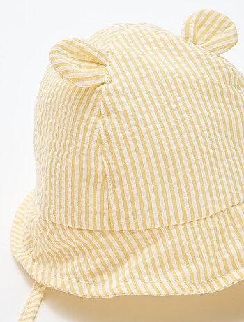 Gorro de pescador a rayas con orejitas