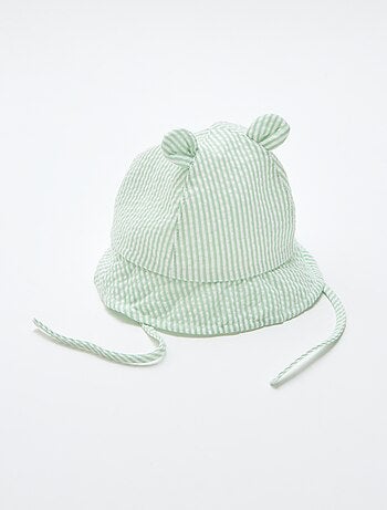 Gorro de pescador a rayas con orejitas